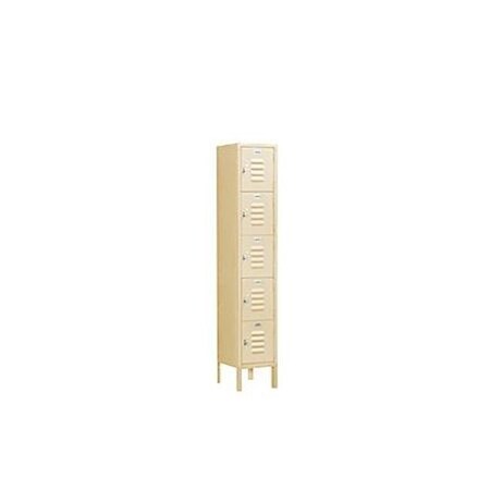 Salsbury Industries Salsbury Industries 65152TN-U 12 in. W x 66 in. H x 12 in. D Standard Metal Locker-Five Tier Box Style-1 Wide-Tan-Unassembled 65152TN-U